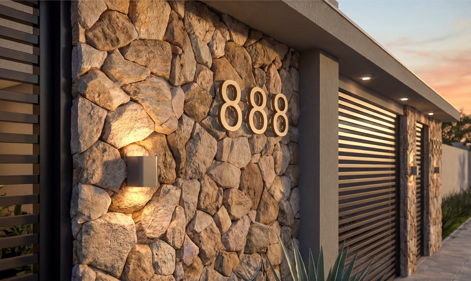 One Sunset – Detalhe da fachada em pedra